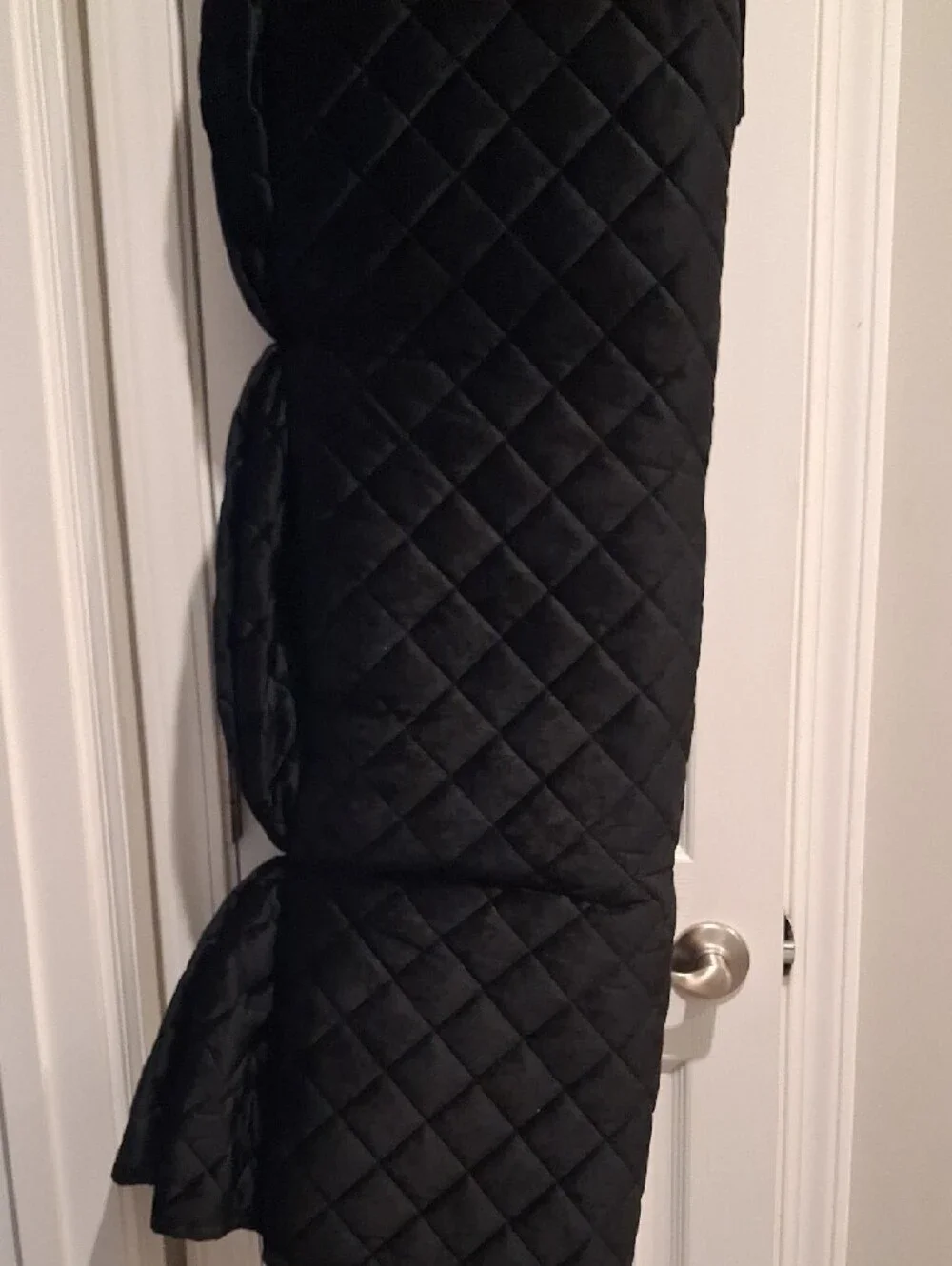Queen Quilted Velvet Quilt Set - Black